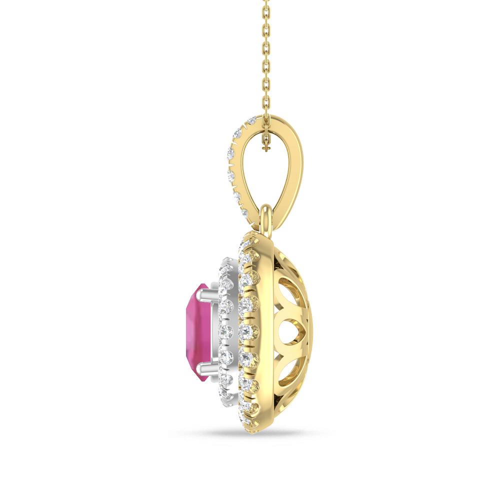 Yellow Gold/White Gold - Pink Tourmaline