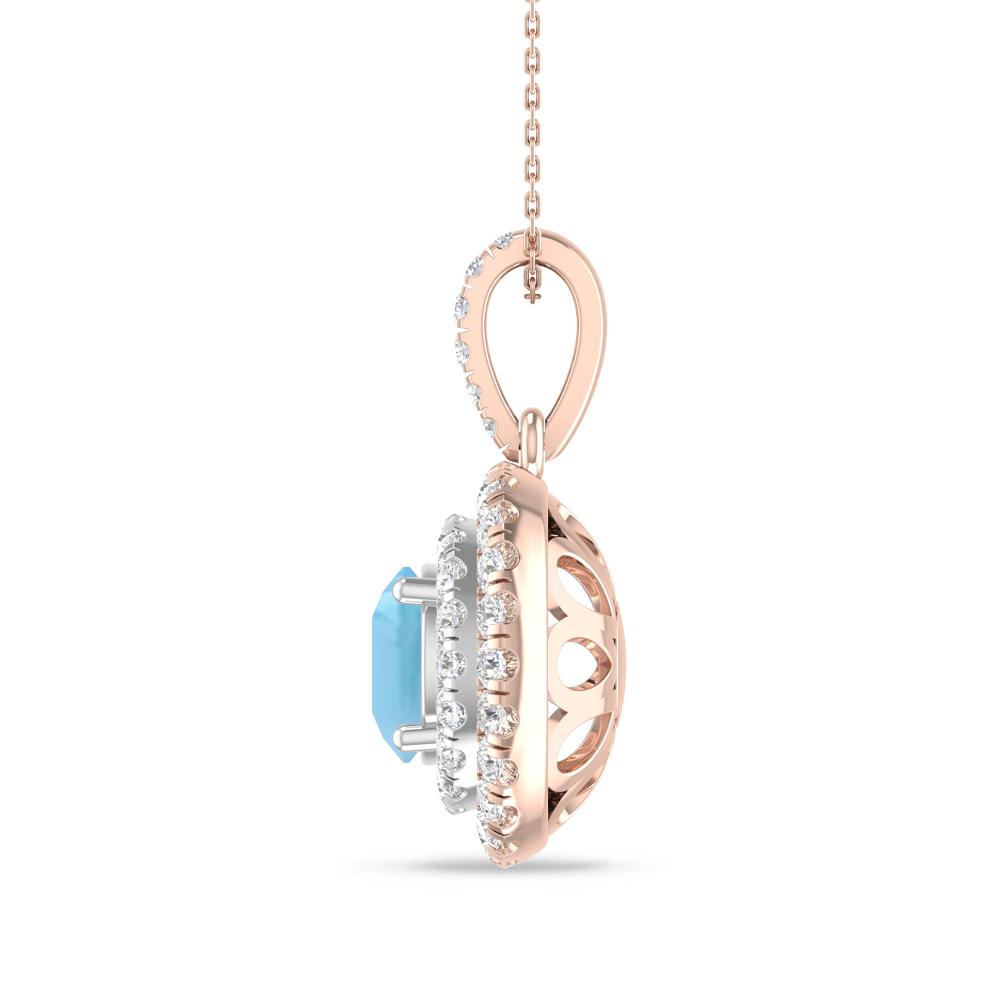 Rose Gold/White Gold - Blue Topaz