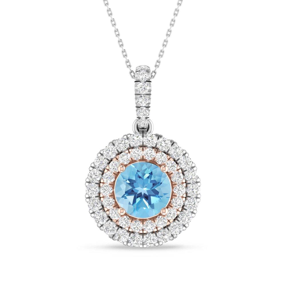 White Gold/Rose Gold - Blue Topaz