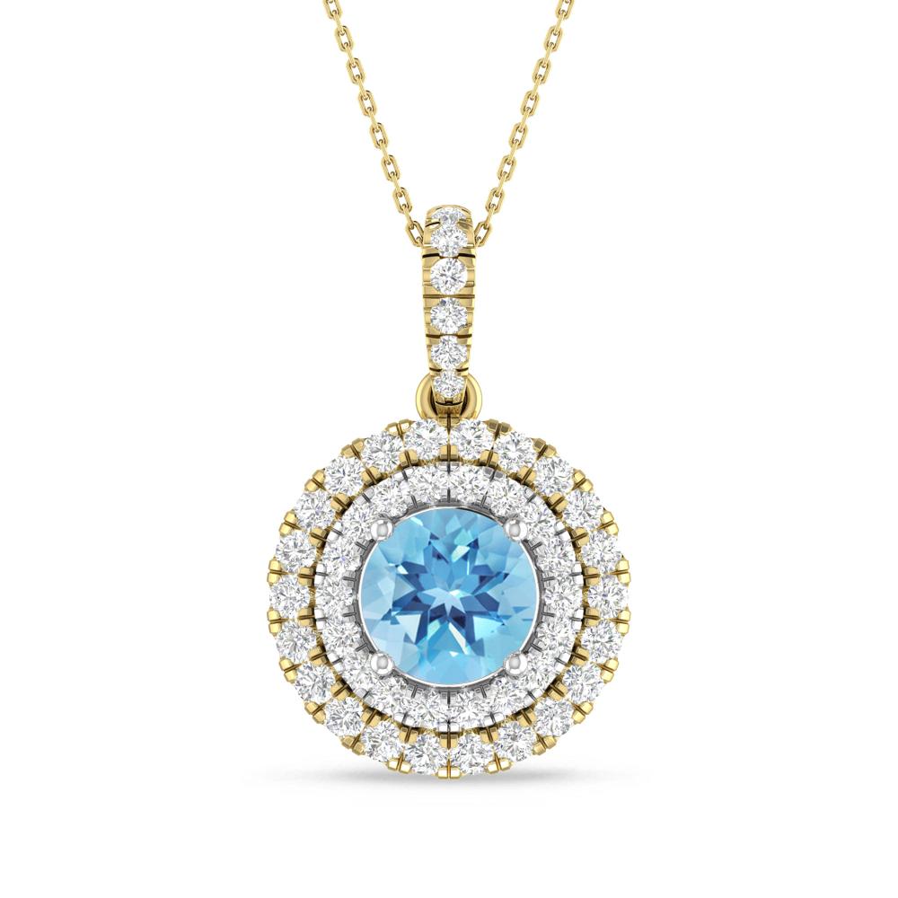 Yellow Gold/White Gold - Blue Topaz