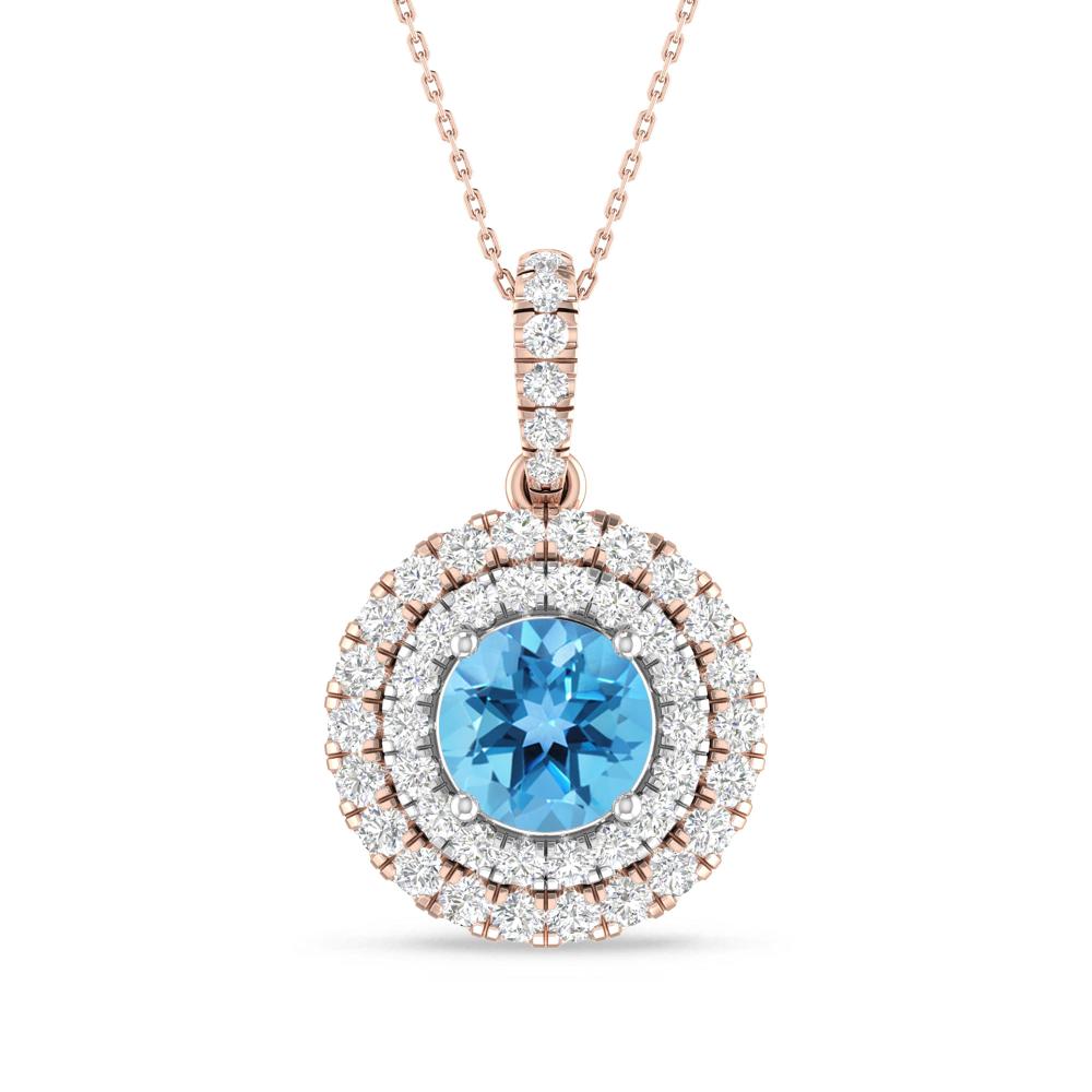 Rose Gold/White Gold - Blue Topaz