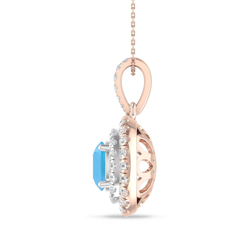 Rose Gold/White Gold - Blue Topaz