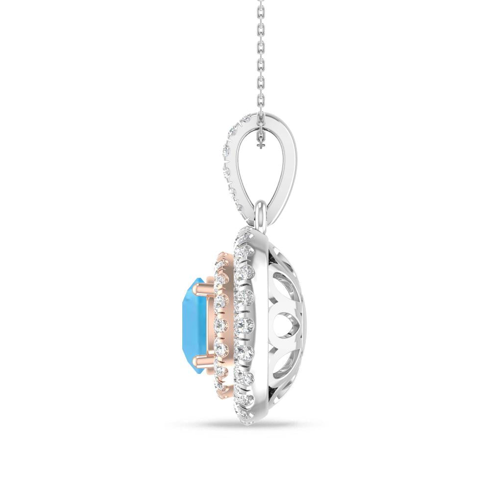 White Gold/Rose Gold - Blue Topaz