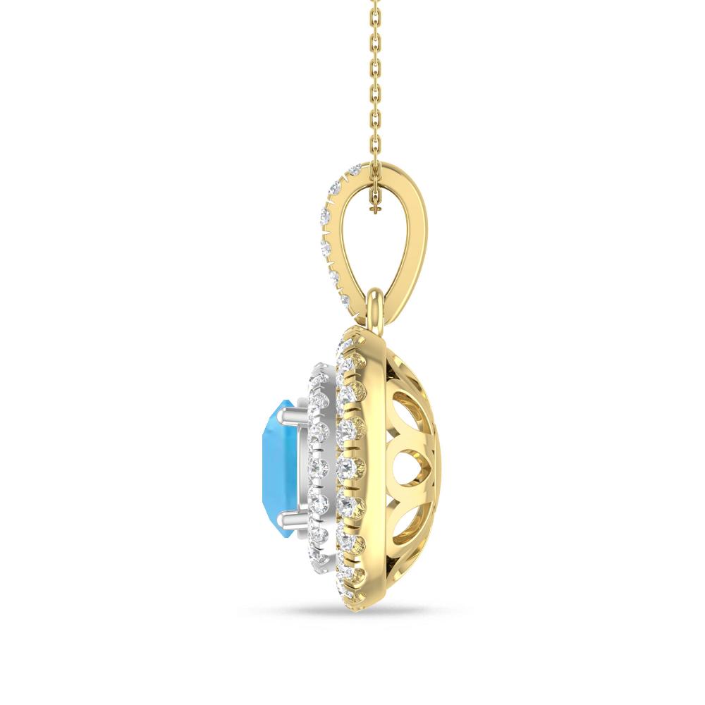 Yellow Gold/White Gold - Blue Topaz