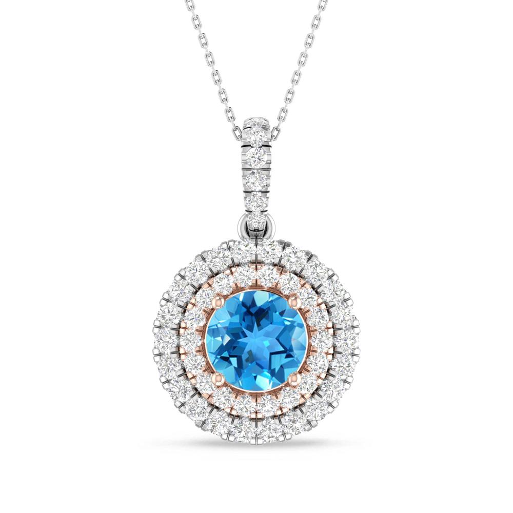 White Gold/Rose Gold - Blue Topaz