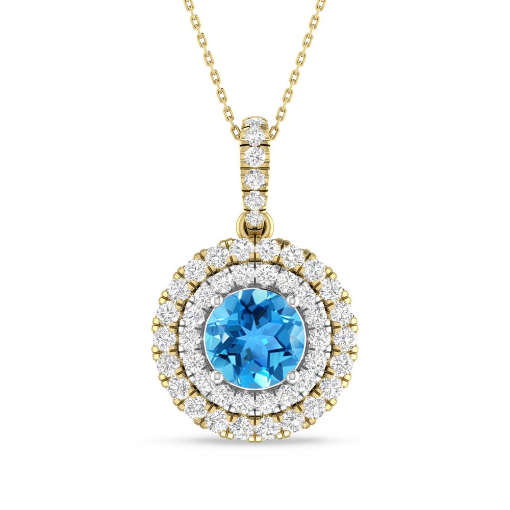 Yellow Gold/White Gold - Blue Topaz