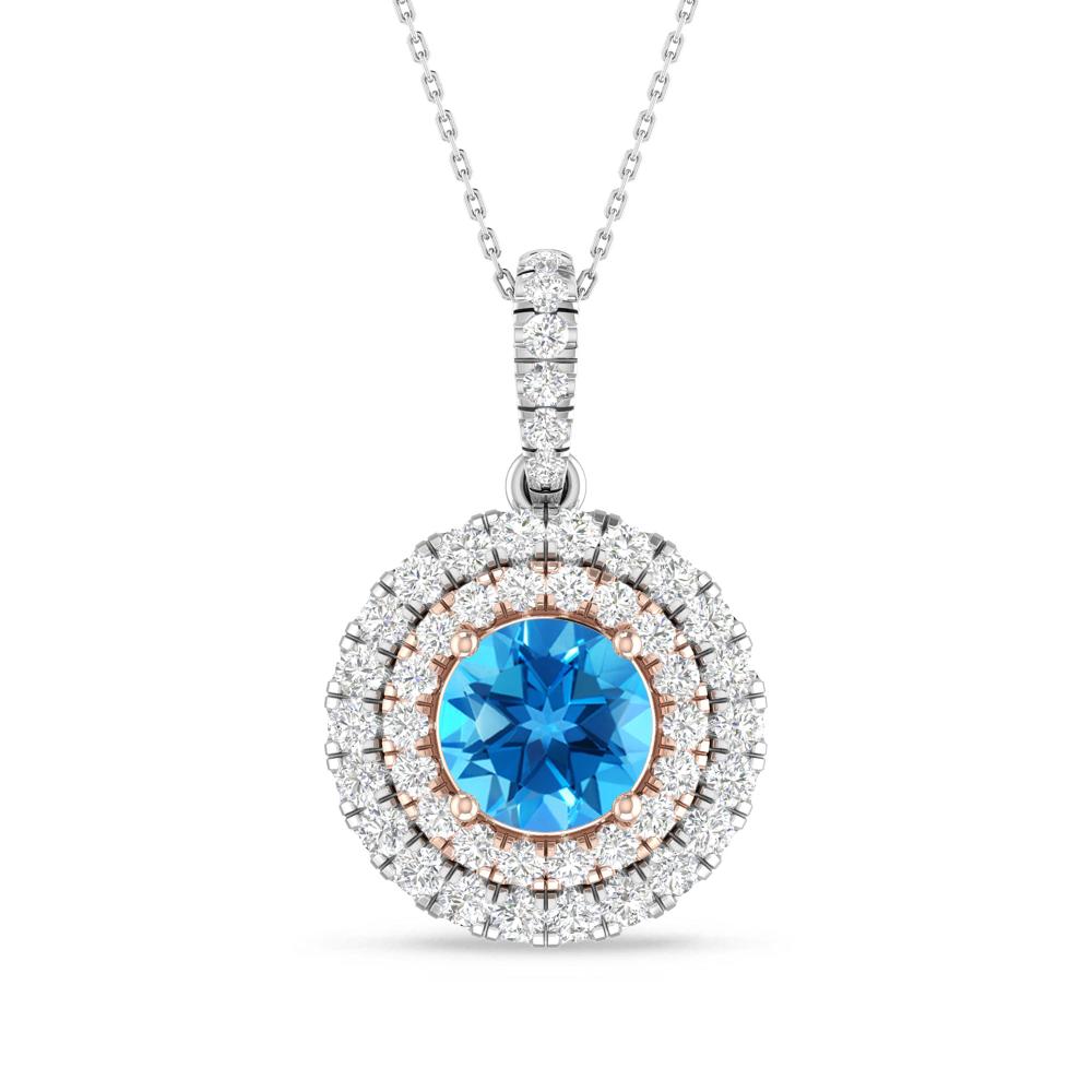 White Gold/Rose Gold - Blue Topaz