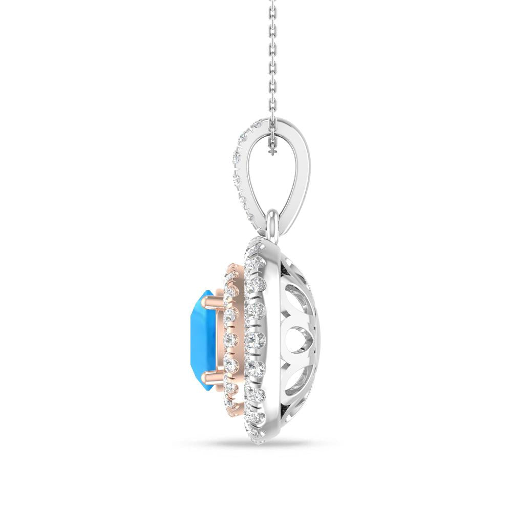 White Gold/Rose Gold - Blue Topaz