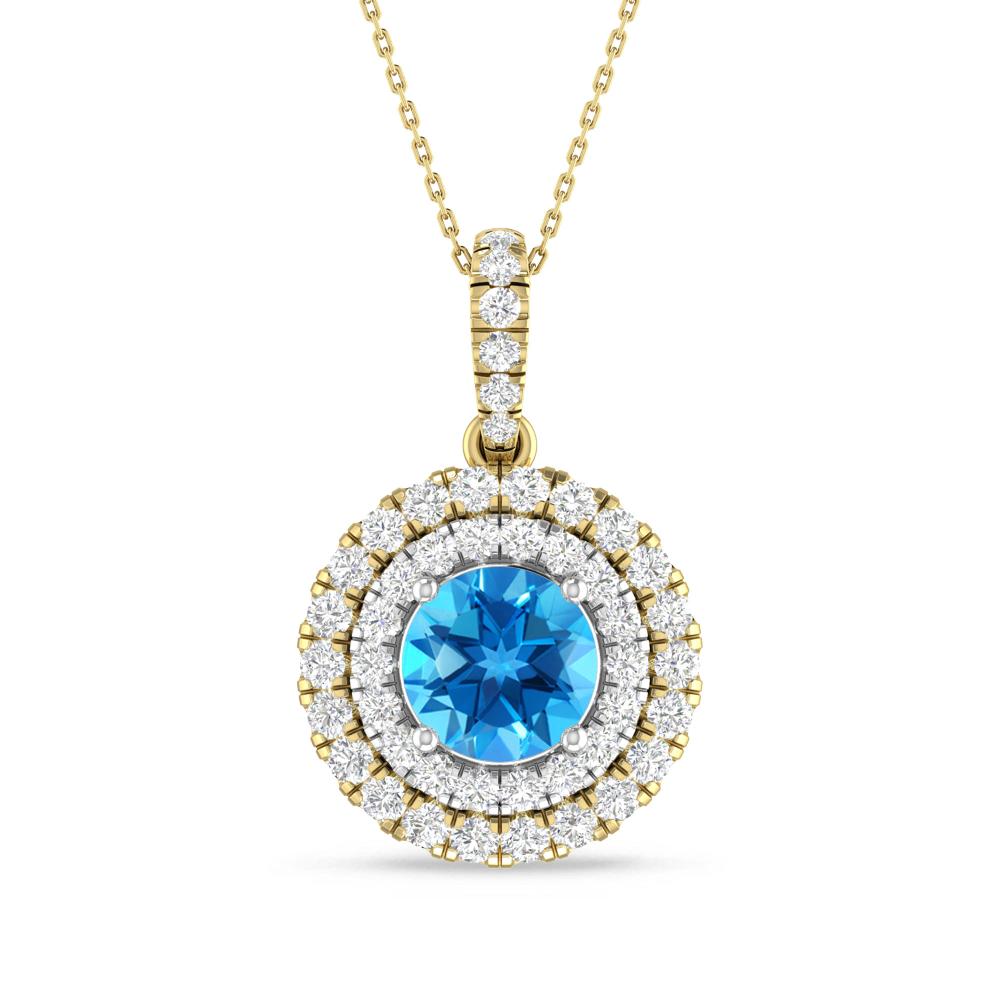 Yellow Gold/White Gold - Blue Topaz