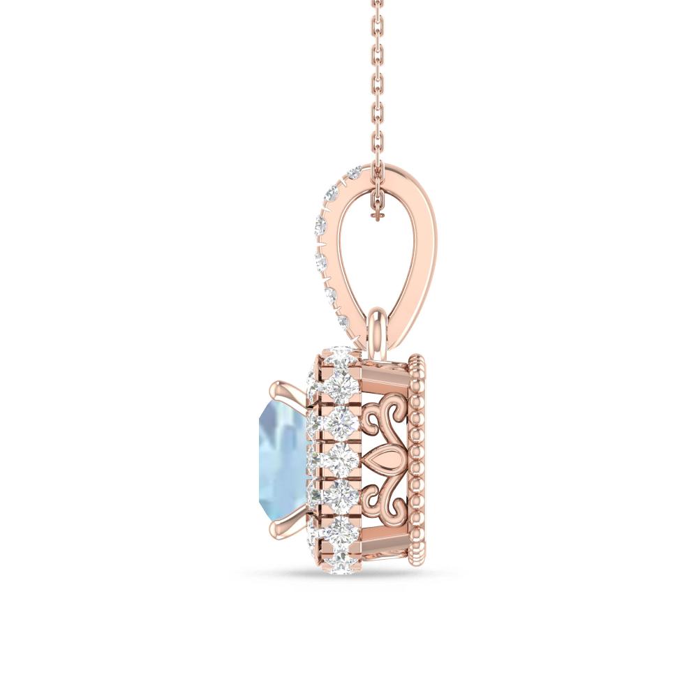 Rose Gold - Aquamarine