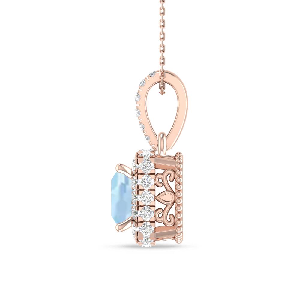 Rose Gold - Aquamarine