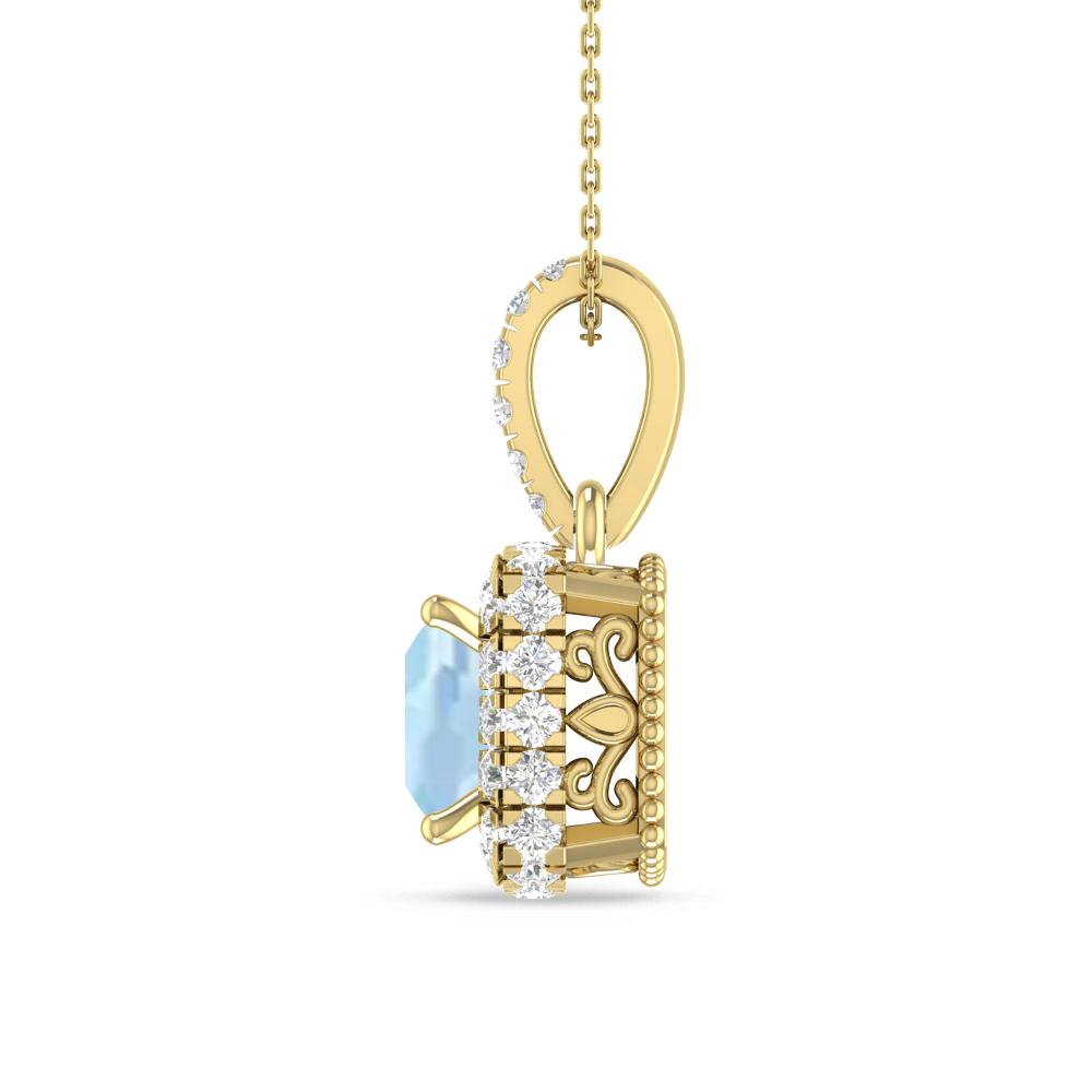 Yellow Gold - Aquamarine