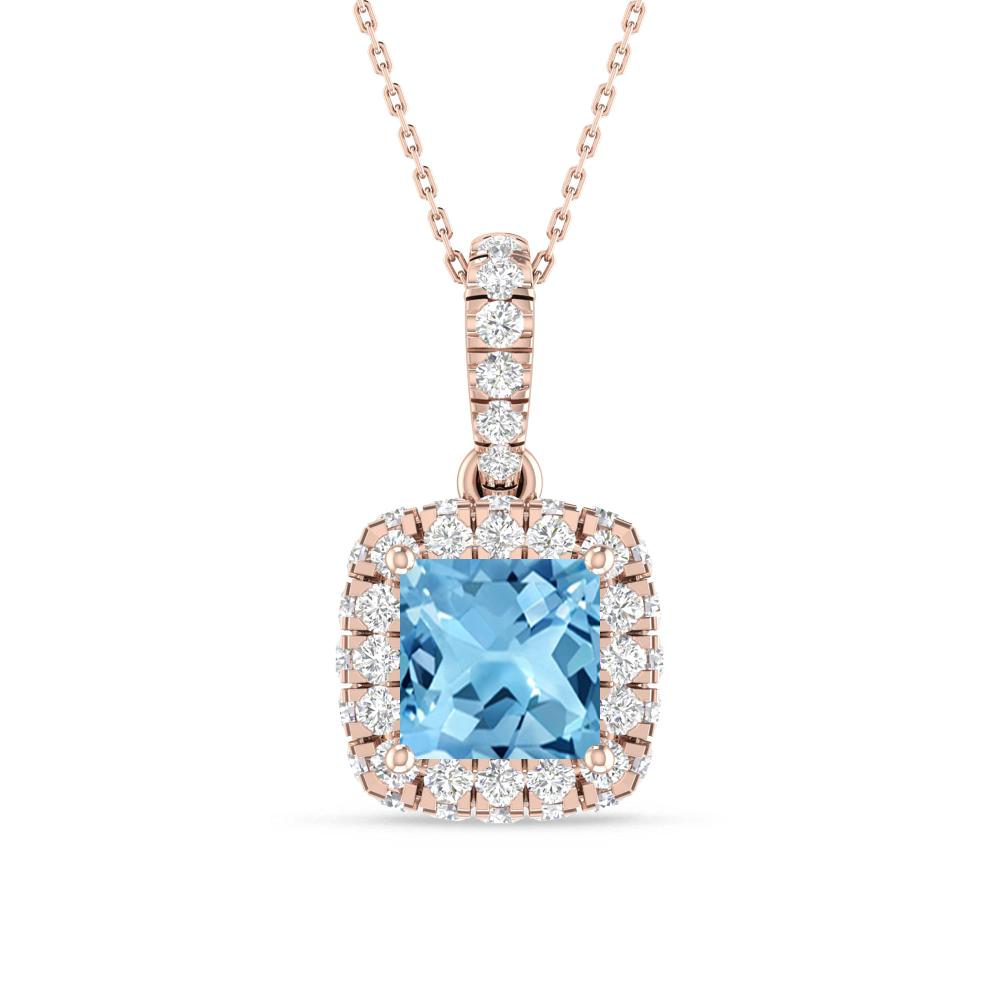 Rose Gold - Blue Topaz