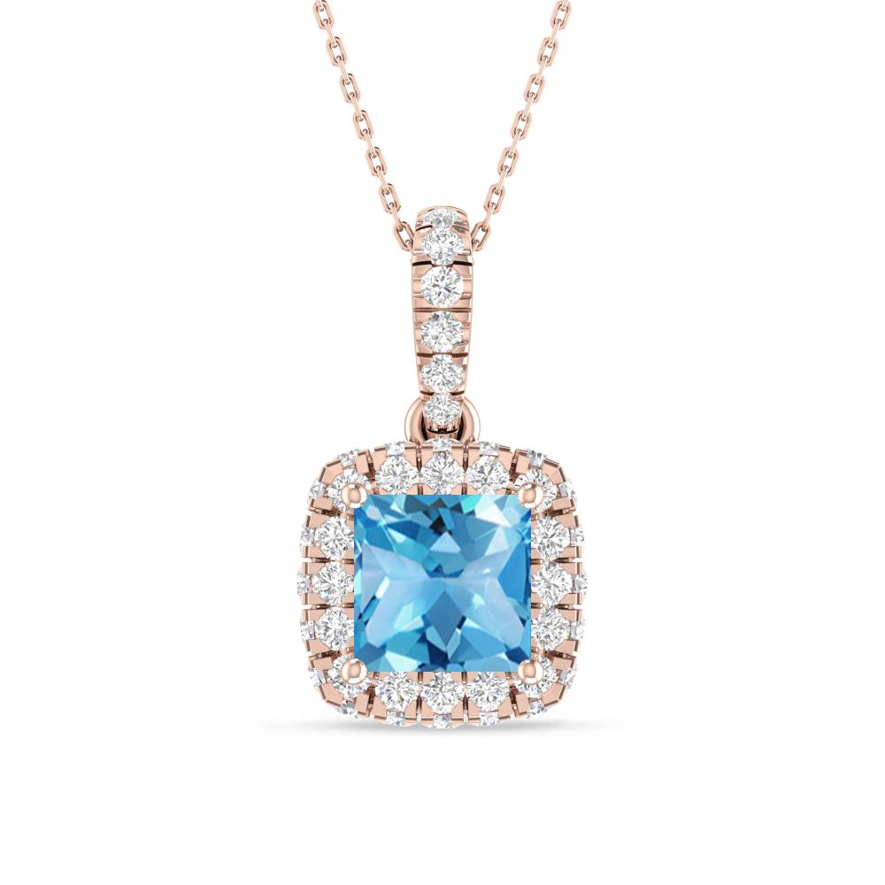 Rose Gold - Blue Topaz