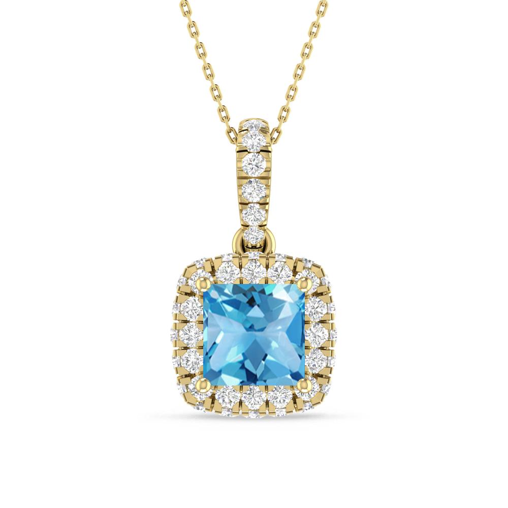Yellow Gold - Blue Topaz