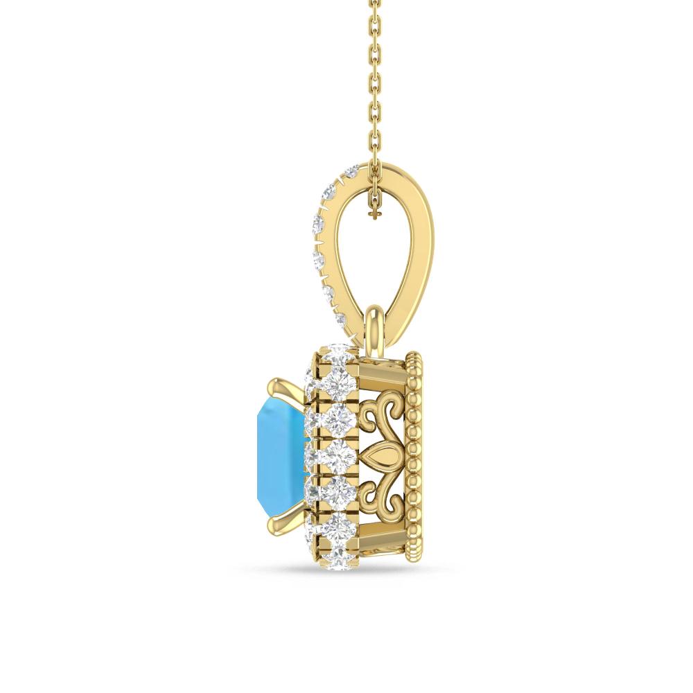 Yellow Gold - Blue Topaz
