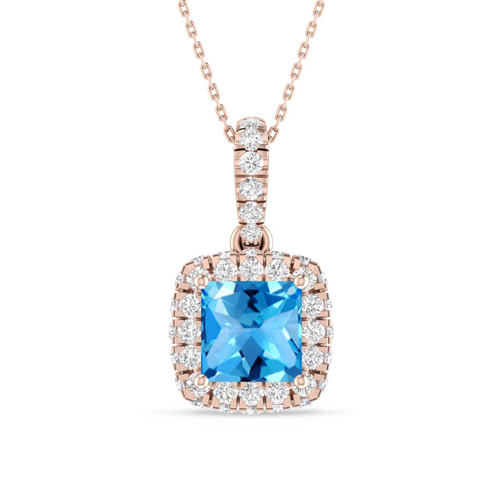 Rose Gold - Blue Topaz