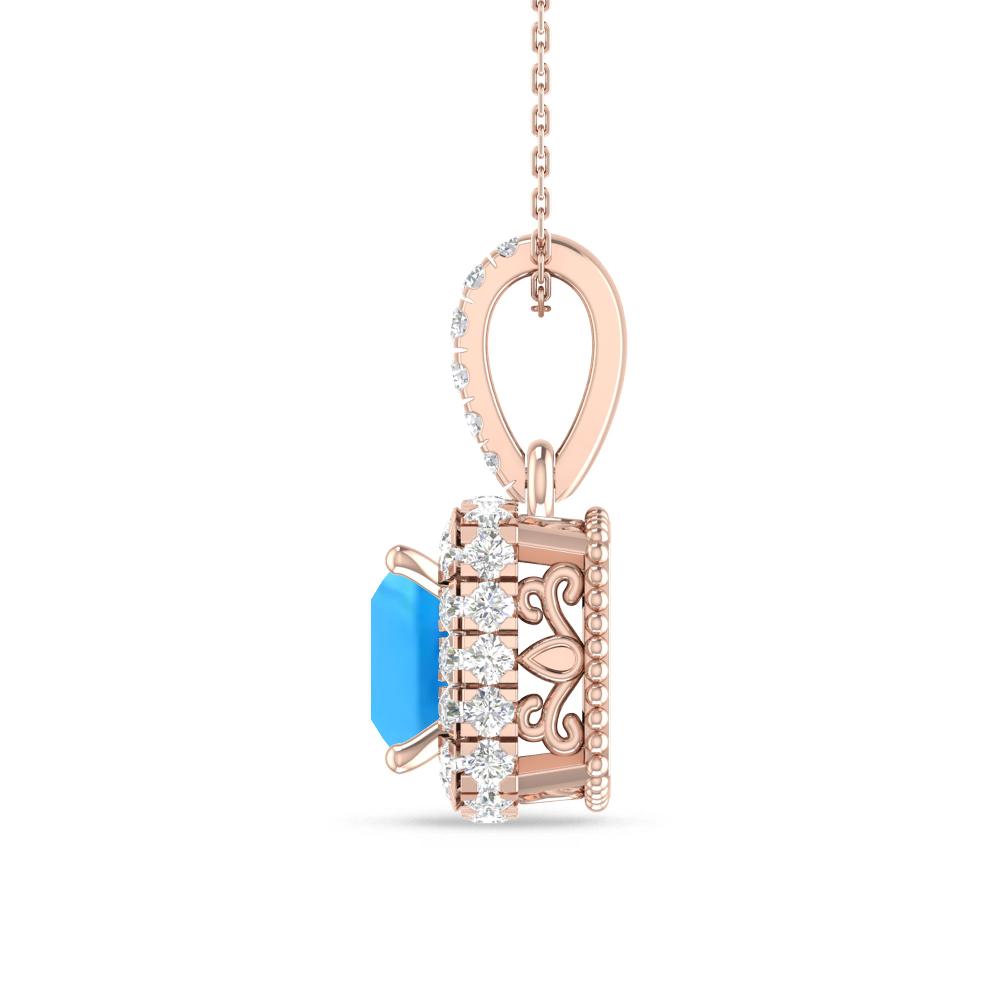Rose Gold - Blue Topaz