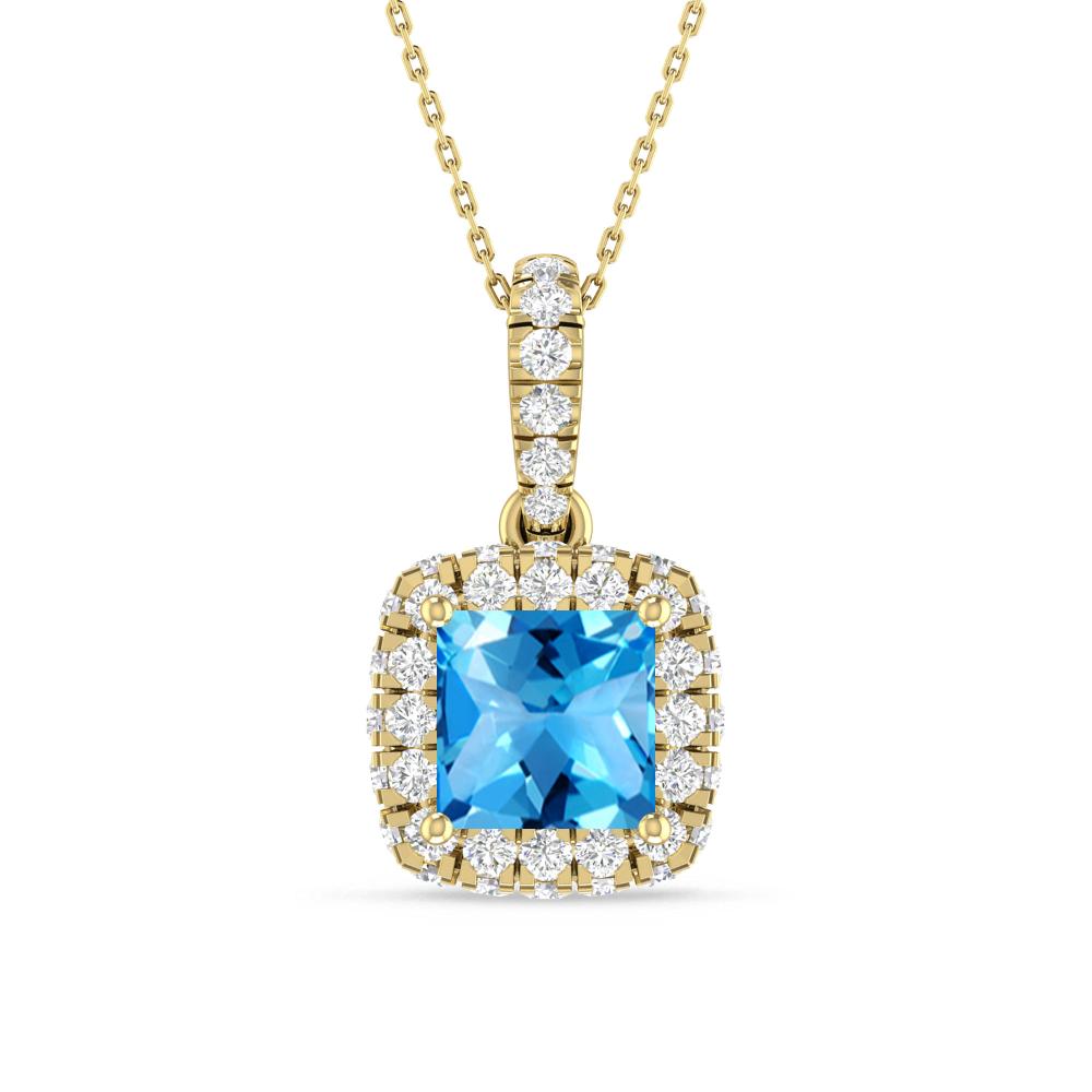Yellow Gold - Blue Topaz