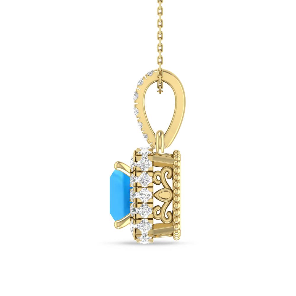 Yellow Gold - Blue Topaz
