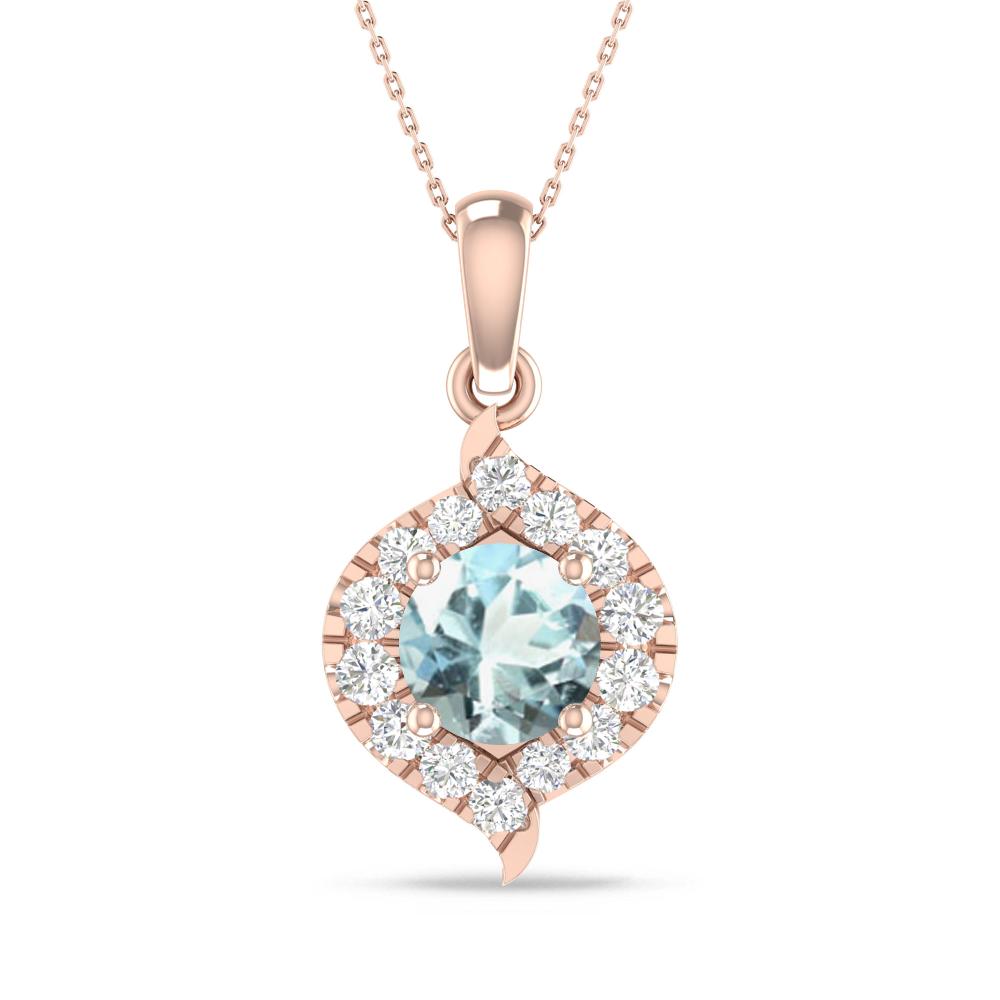 Rose Gold - Aquamarine