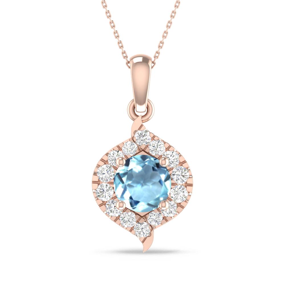 Rose Gold - Aquamarine