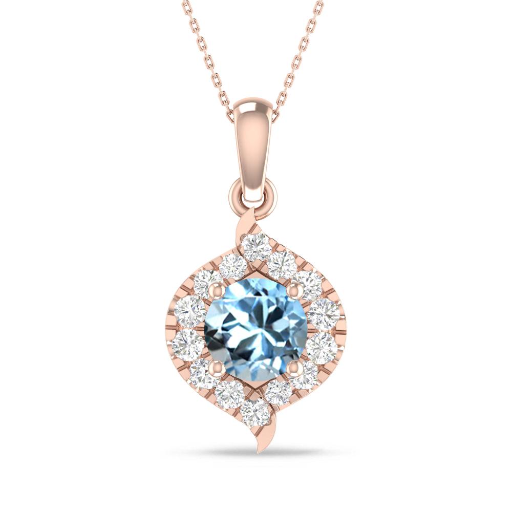 Rose Gold - Aquamarine