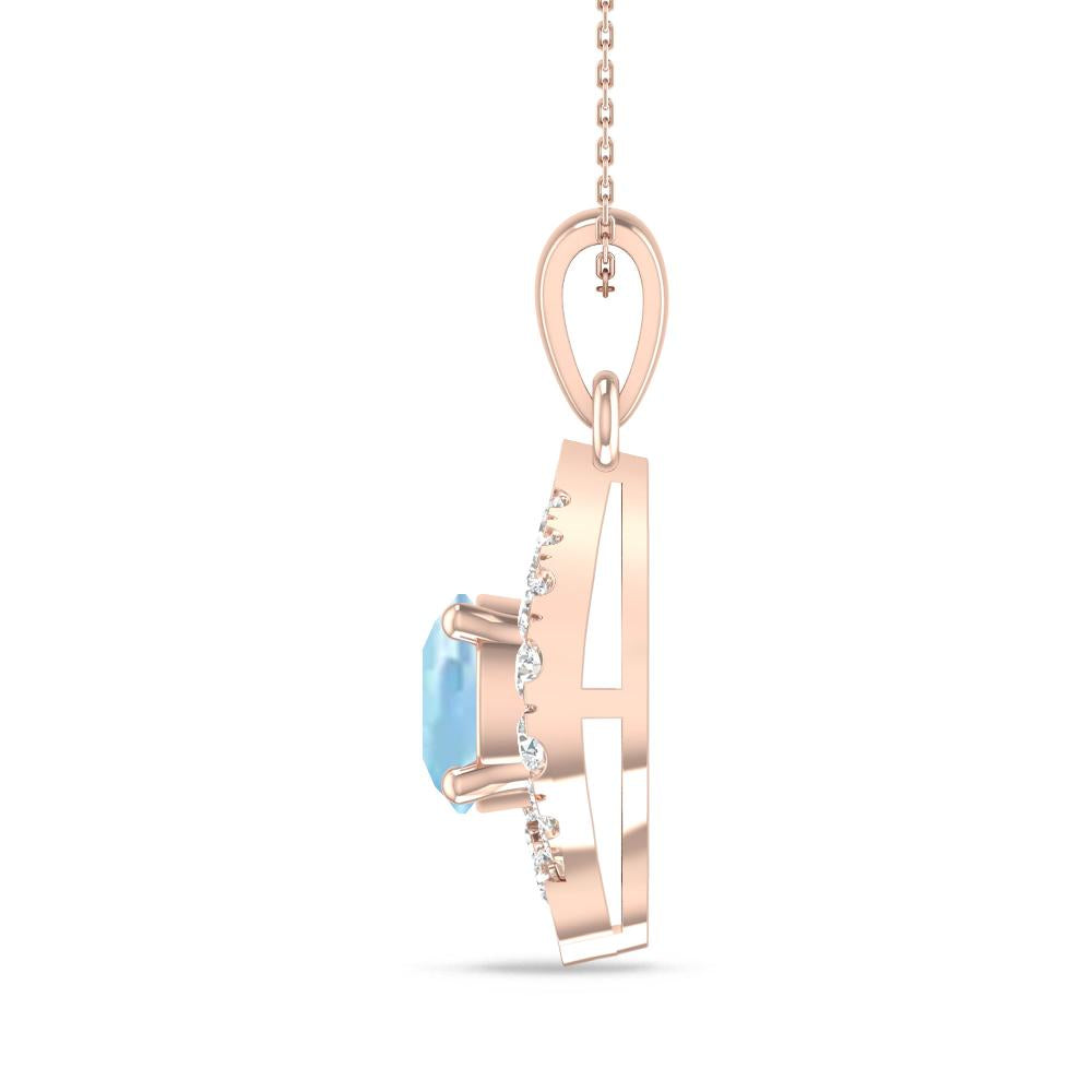 Rose Gold - Aquamarine