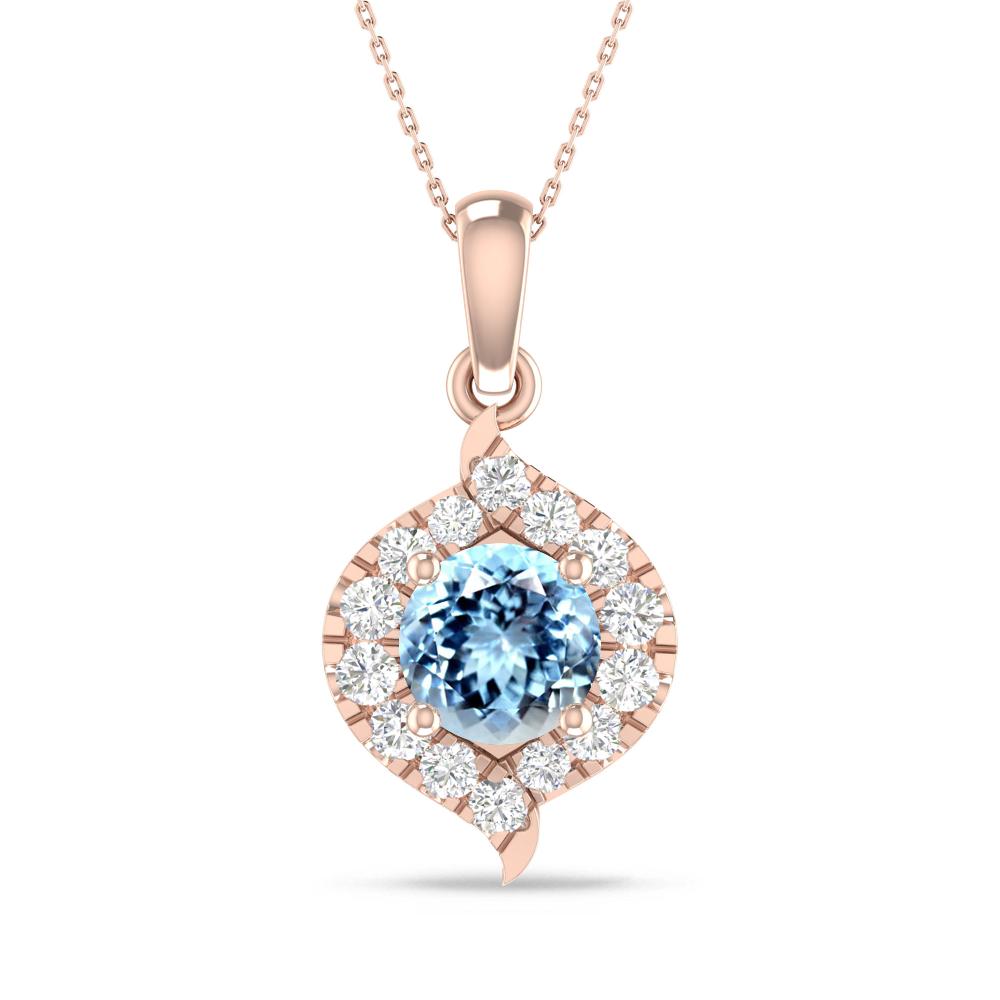 Rose Gold - Aquamarine