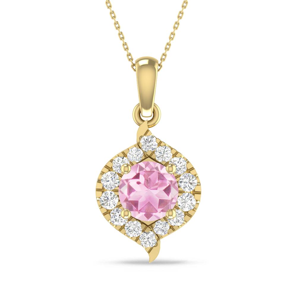 Yellow Gold - Pink Tourmaline