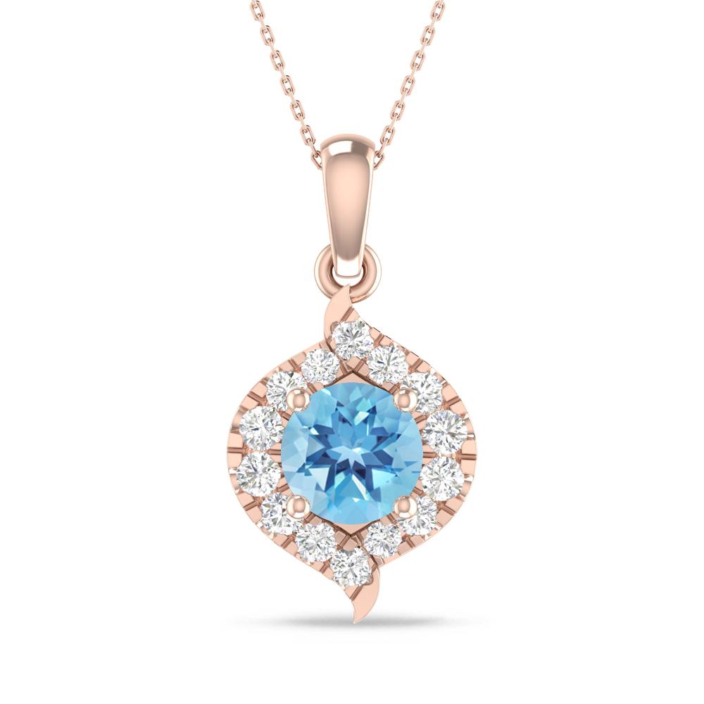 Rose Gold - Blue Topaz