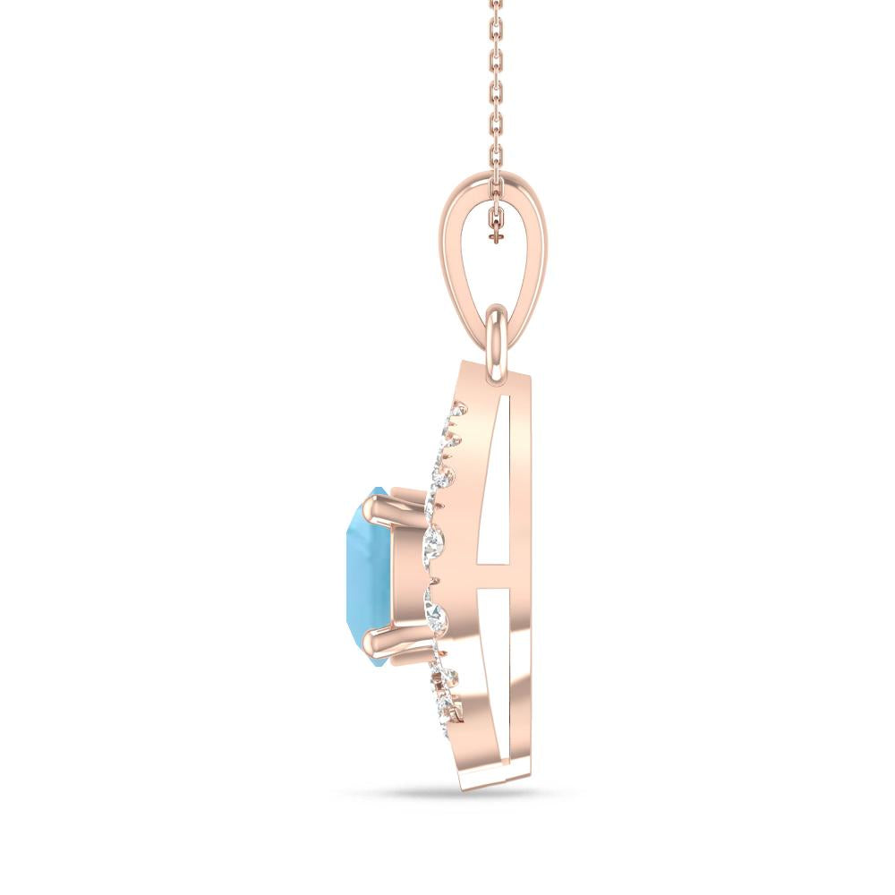 Rose Gold - Blue Topaz