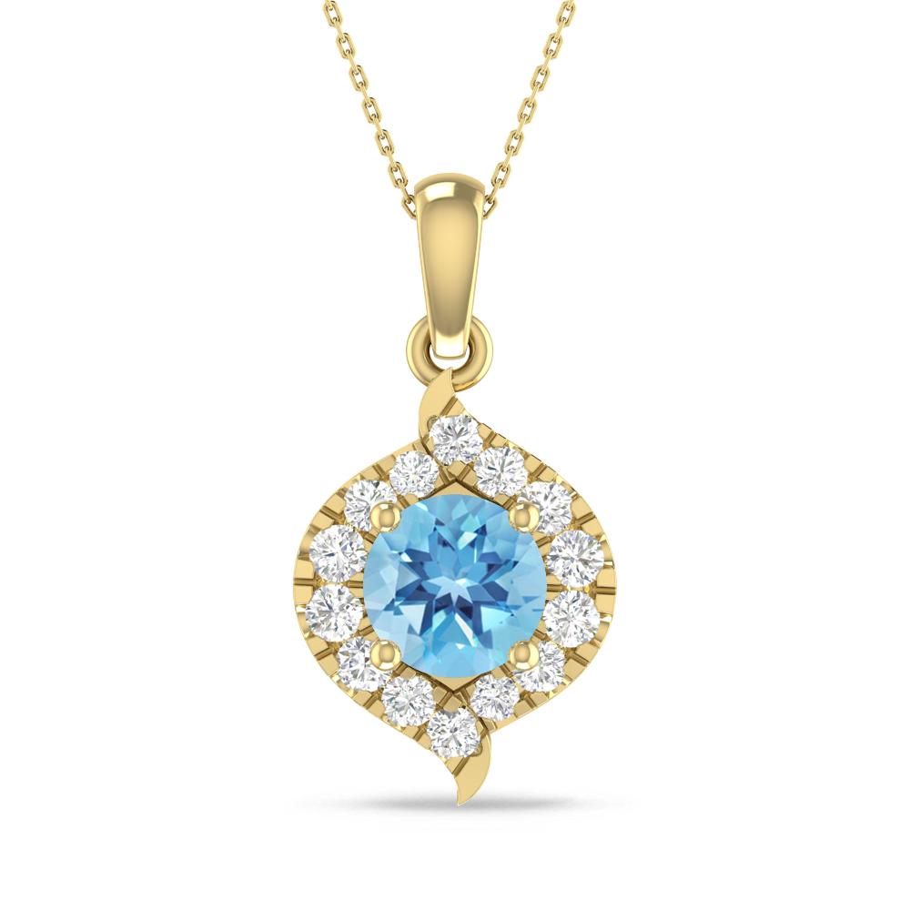 Yellow Gold - Blue Topaz