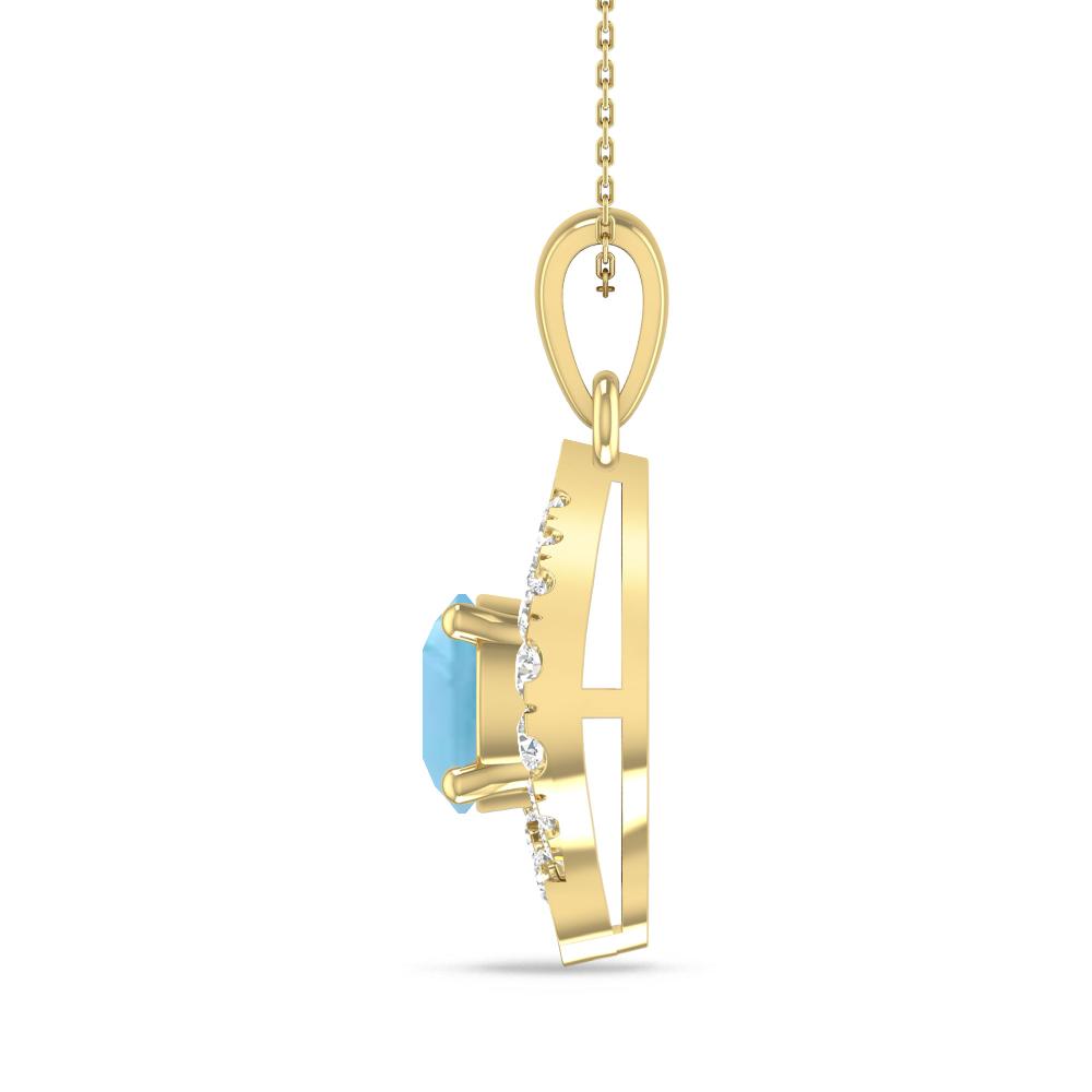 Yellow Gold - Blue Topaz