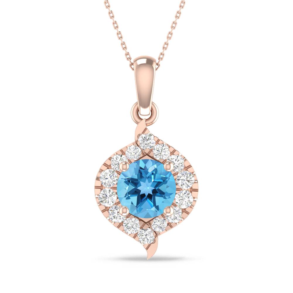 Rose Gold - Blue Topaz