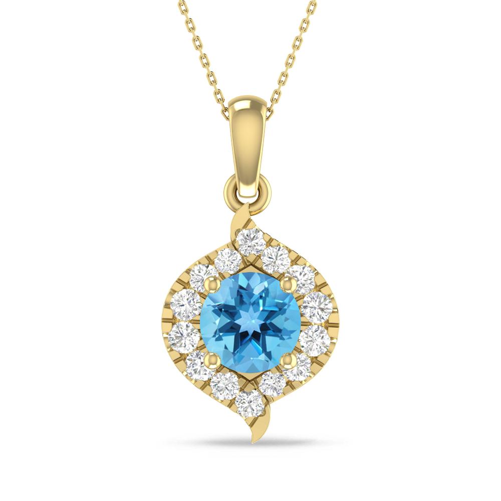 Yellow Gold - Blue Topaz