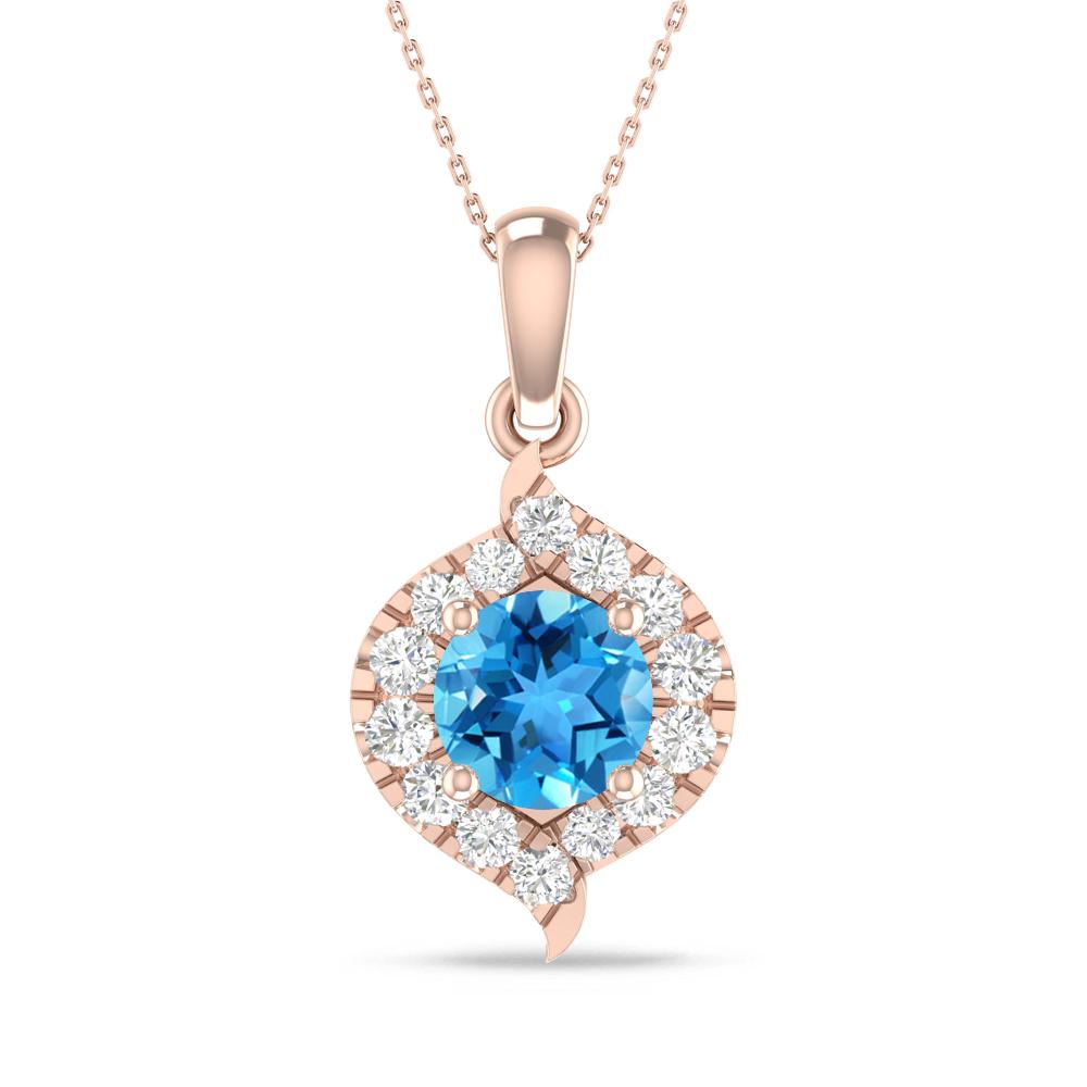 Rose Gold - Blue Topaz