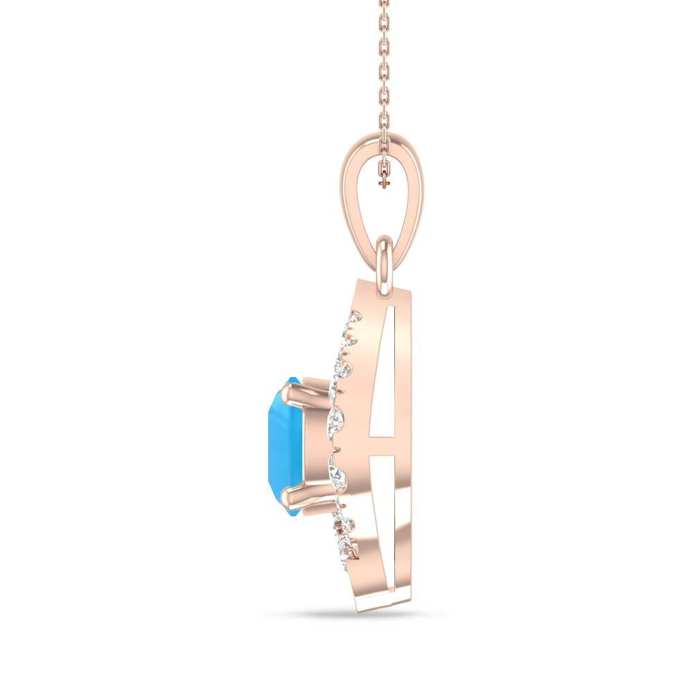 Rose Gold - Blue Topaz