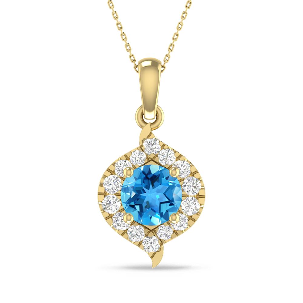 Yellow Gold - Blue Topaz