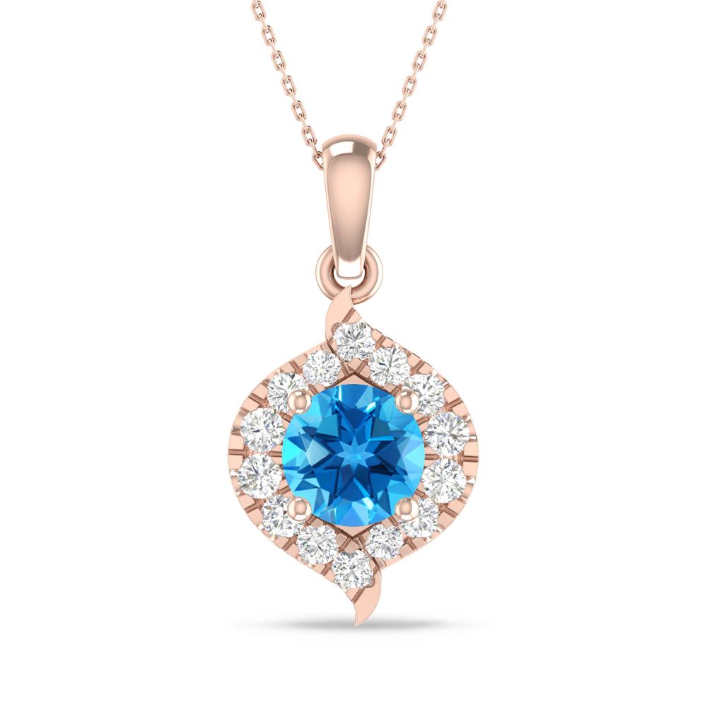 Rose Gold - Blue Topaz