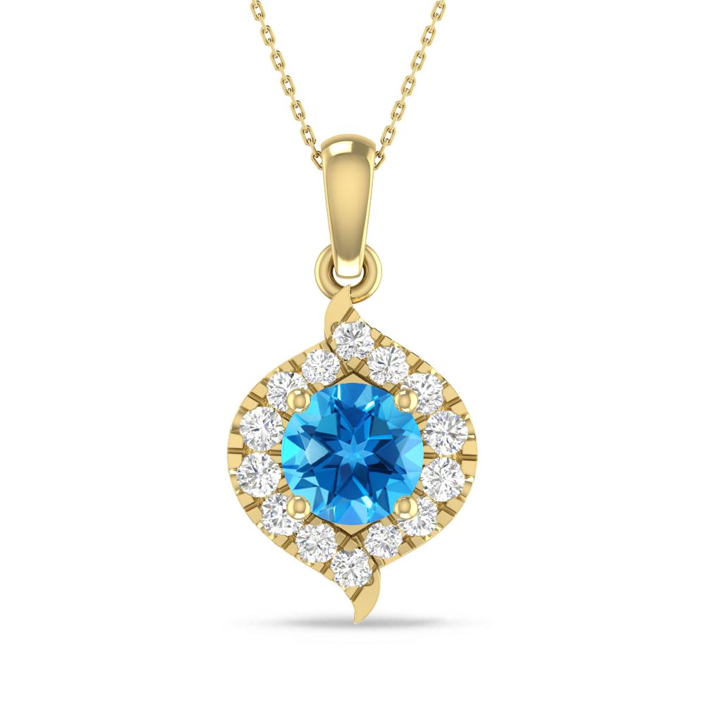 Yellow Gold - Blue Topaz