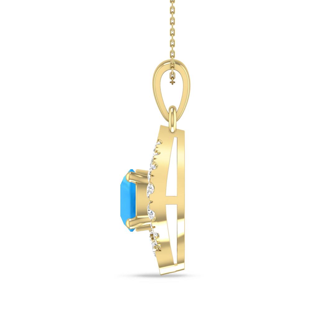 Yellow Gold - Blue Topaz