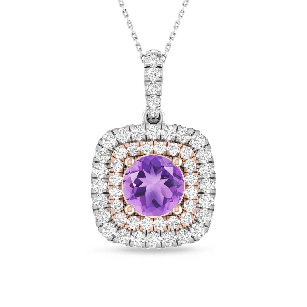 White Gold/Rose Gold - Amethyst