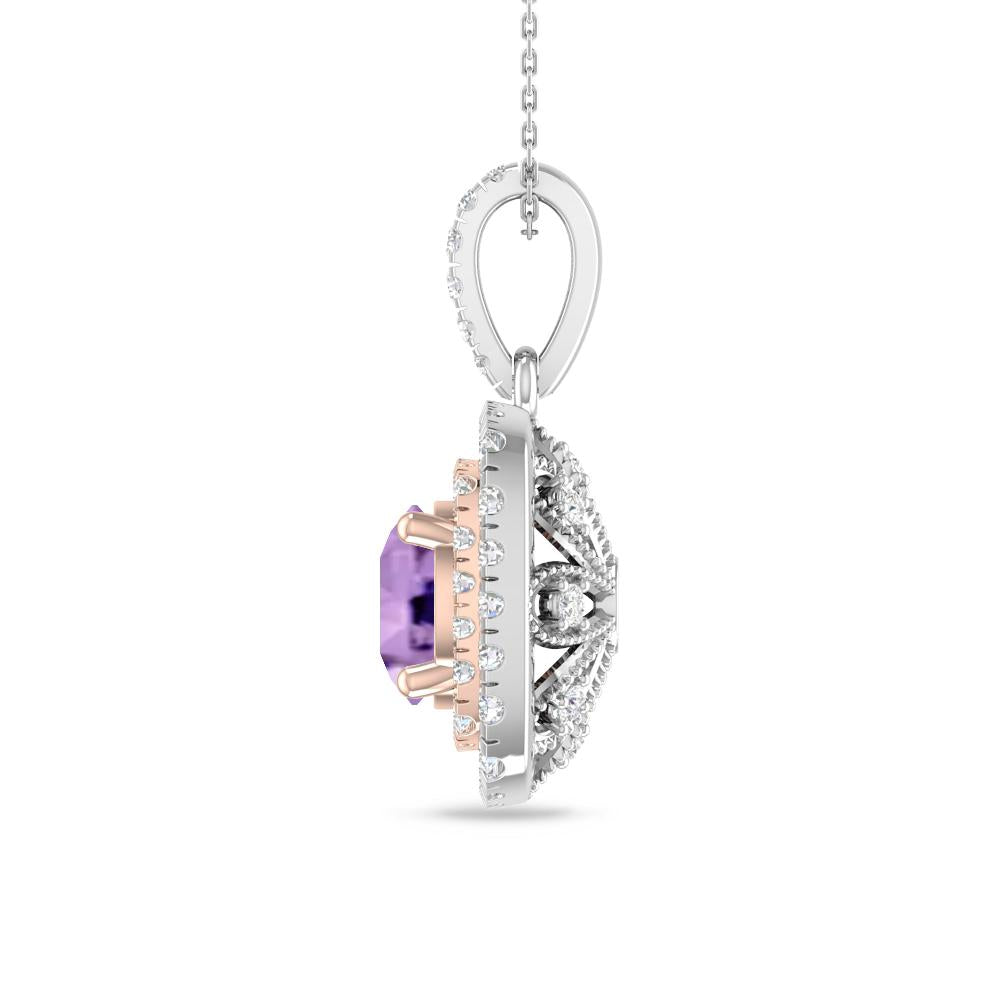 White Gold/Rose Gold - Amethyst