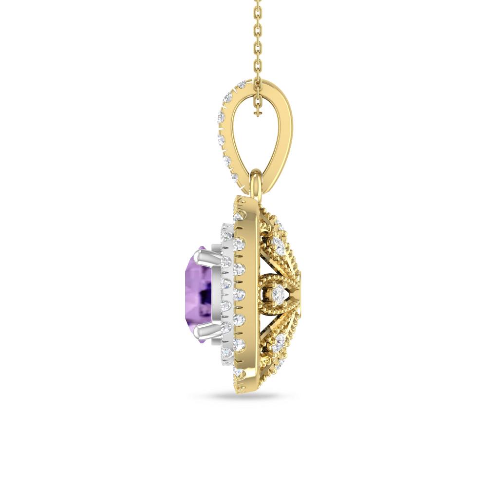 Yellow Gold/White Gold - Amethyst