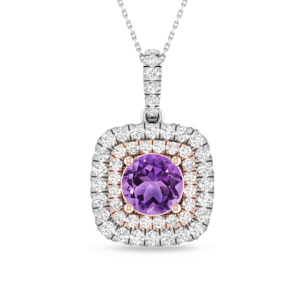 White Gold/Rose Gold - Amethyst