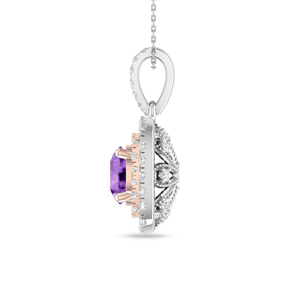 White Gold/Rose Gold - Amethyst