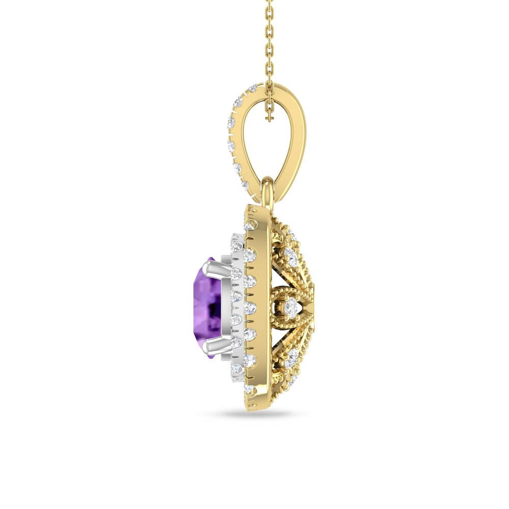 Yellow Gold/White Gold - Amethyst