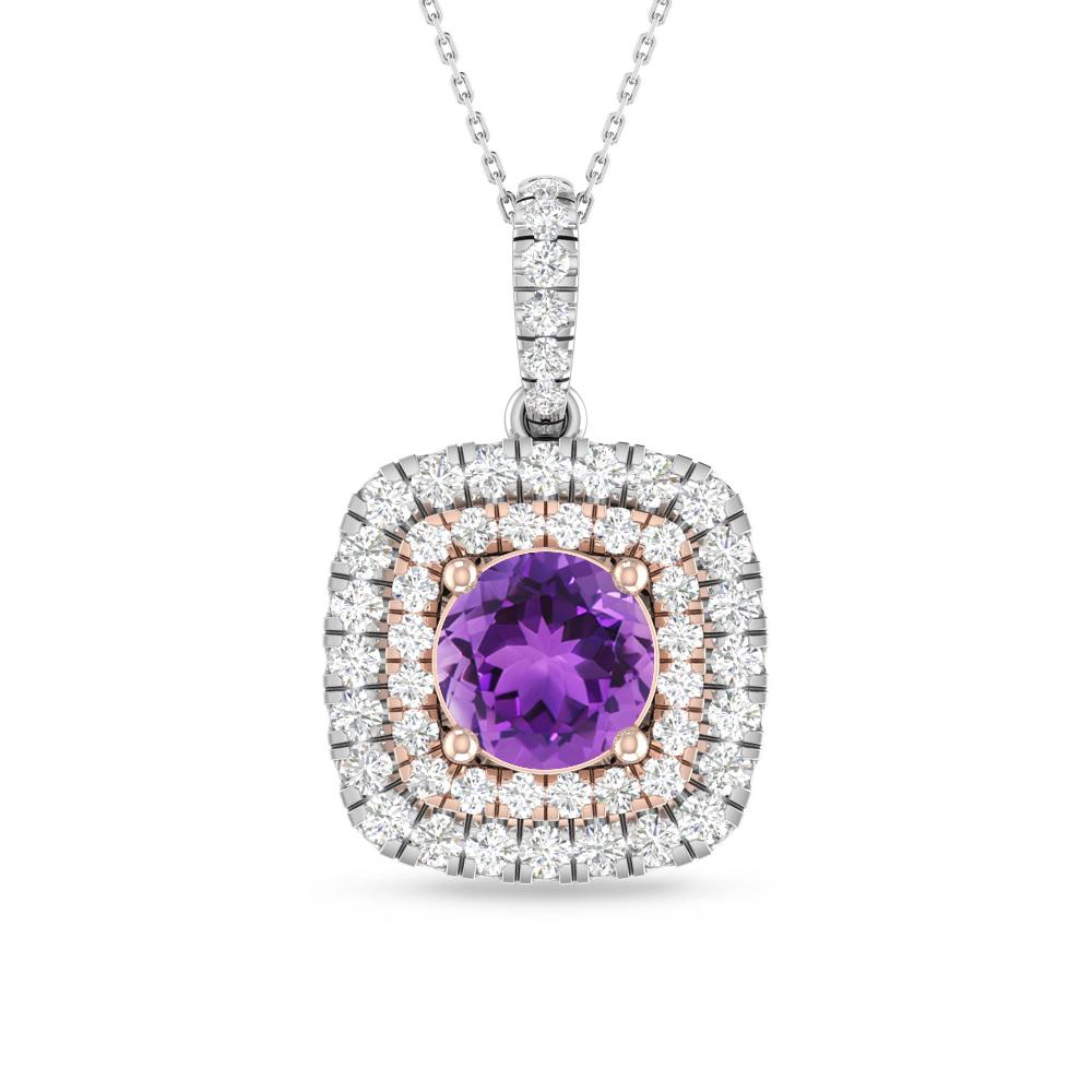 White Gold/Rose Gold - Amethyst