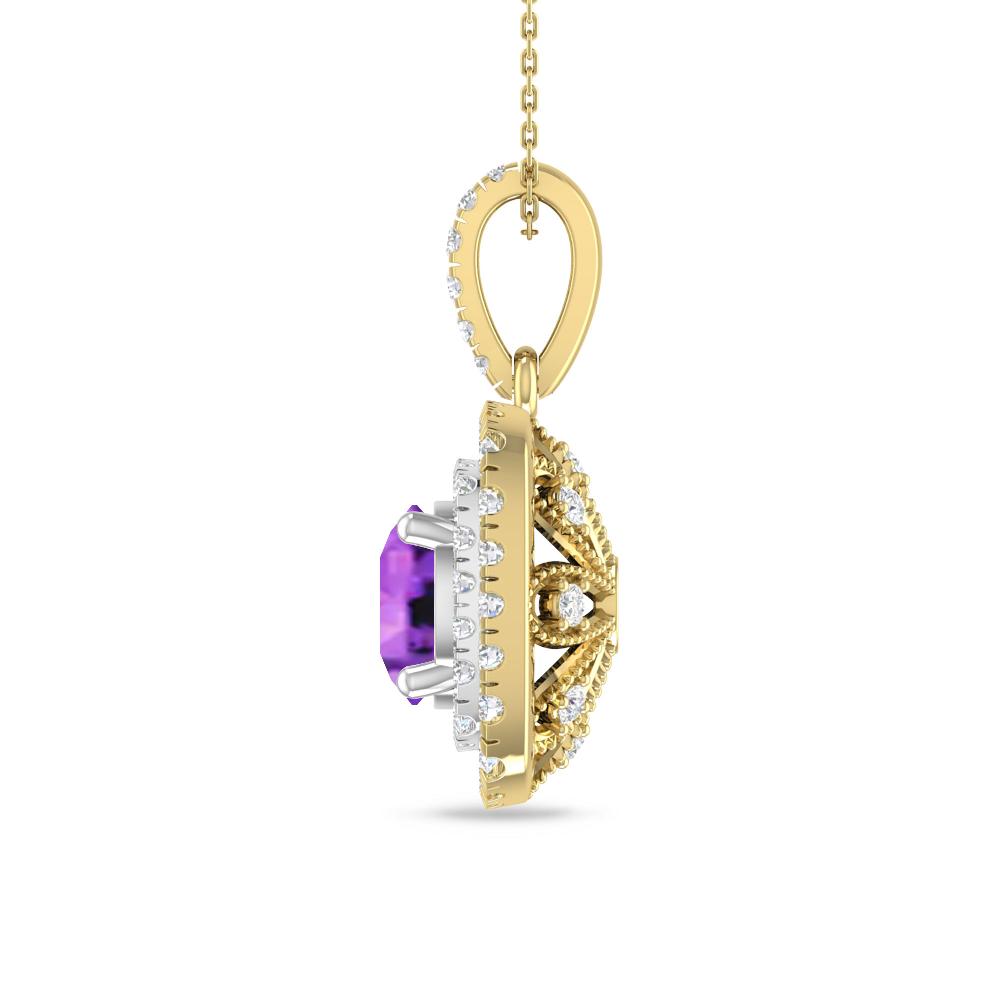 Yellow Gold/White Gold - Amethyst
